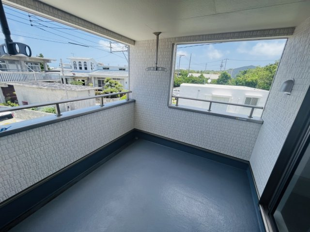 うるま市石川第７　３棟のバルコニー