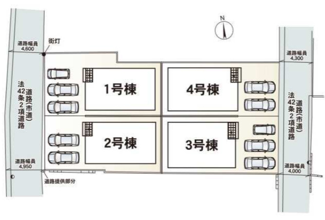うるま市石川第７　4棟の区画図