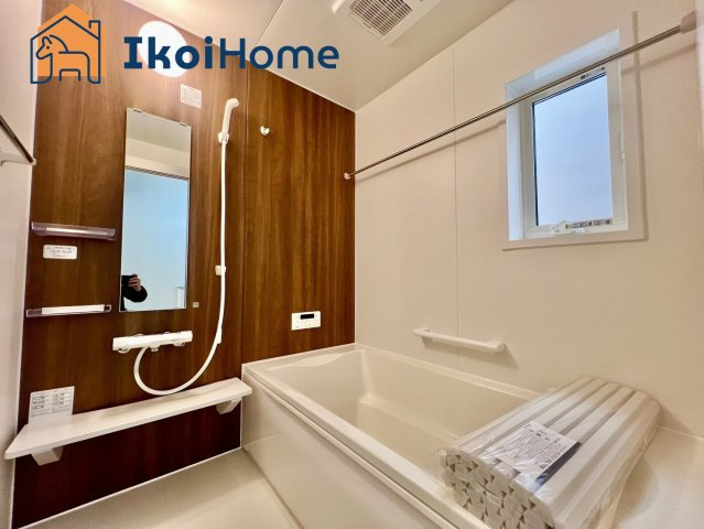 神戸市西区北別府5丁目　第10　2号棟　新築の浴室|【ホームページに現地動画掲載中】●年中無休：当日予約可●1坪タイプの広々したユニットバスになります。