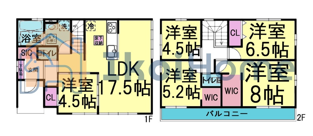 神戸市西区秋葉台2丁目　新築戸建の間取り|【ホームページに現地動画掲載中】●年中無休：当日予約可●広々ワイドバルコニーがございます！