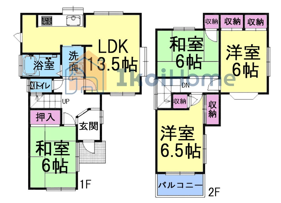 神戸市西区王塚台　中古戸建　リフォ完の間取り|【ホームページに現地動画掲載中】●年中無休：当日予約可●全居室6帖以上！収納豊富です！
