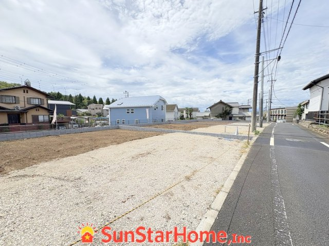 【サンスターホーム】瑞穂町箱根ヶ崎　売地4号区画の前面道路含む現地写真