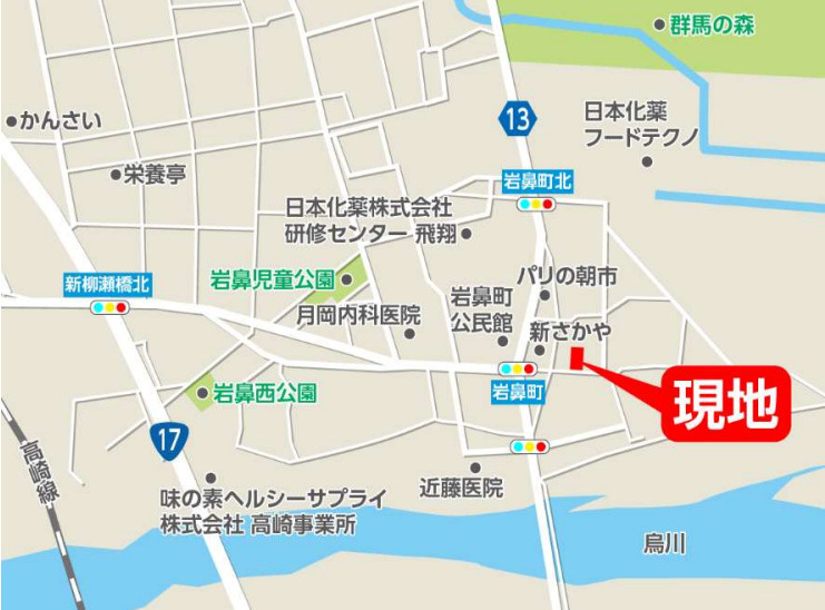 高崎市岩鼻町1期　１号棟(全４棟)　アーバンスタイル　新築建売分譲の地図