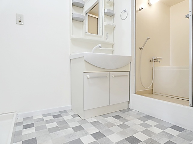 ハイツ白山の洗面所|明るい洗面所です