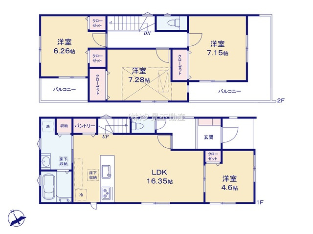 《仲介手数料無料》南区大字太田窪2610-4新築一戸建てミラスモの間取り