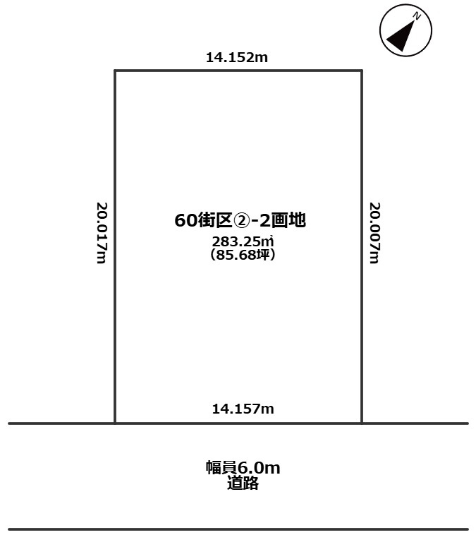 金田西売地の土地図