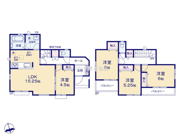 《仲介手数料無料》緑区大字三室615-1(K号棟)新築一戸建てハートフルタウンの間取り