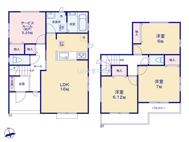 《仲介手数料無料》緑区大字三室615-1(M号棟)新築一戸建てハートフルタウンの間取り