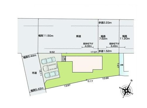 筑西市市野辺　新築戸建の区画図