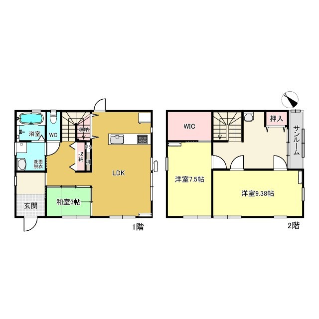 7/28新規　戸建　高山市江名子町2650万の間取り