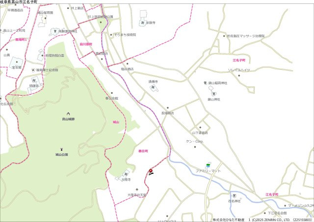 7/28新規　戸建　高山市江名子町2650万の地図