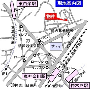 サニーヒルズ東神奈川の地図|案内図