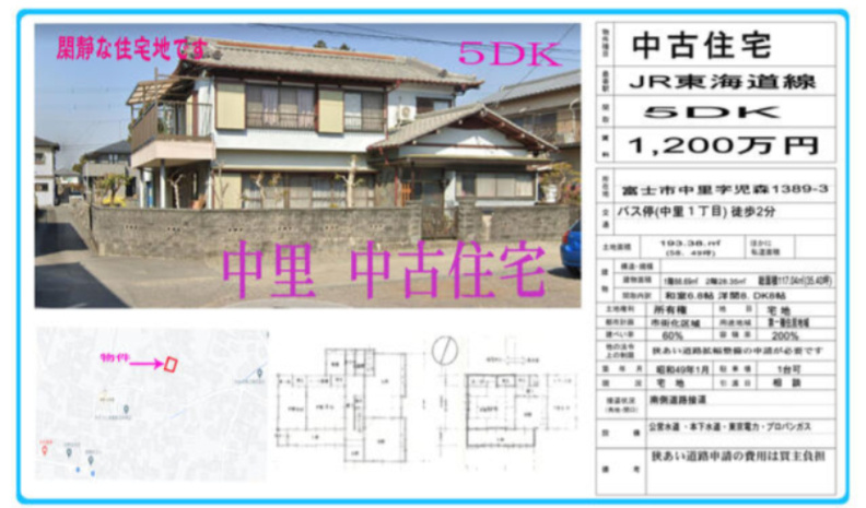 富士市中里の中古一戸建