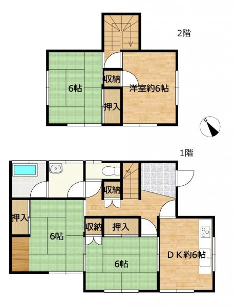 富士宮市淀師の中古一戸建|【現況販売】間取り図
