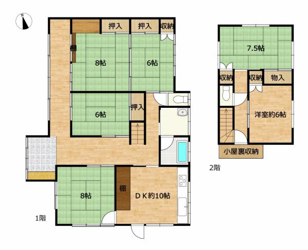 富士市原田の中古一戸建|【現況販売】間取り図
