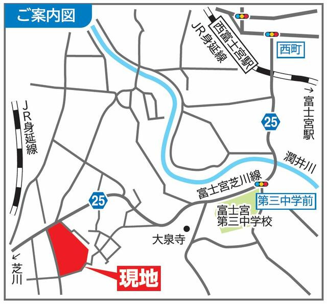 富士宮市大中里の売地|案内図