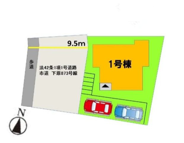 福岡市東区下原2丁目第7-1棟（1号棟）の区画図|配置図（1号棟）