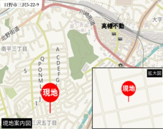 【地図】 | 日野市三沢5-22-9