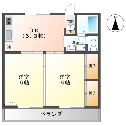 ペルローズBの間取り