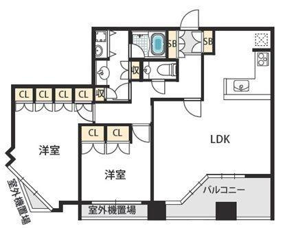 夕陽丘イクスの間取り