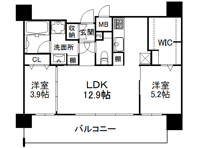 【間取り】 | エンクレストシリーズは全て仲介手数料０円！「プライスホーム」で検索！エンクレスト天神AVANT