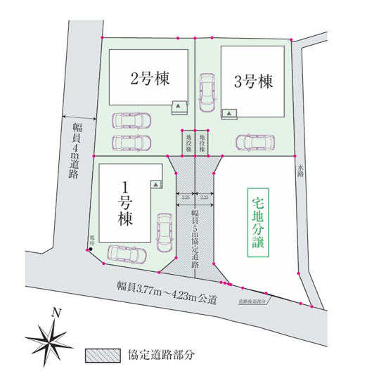 【区画図】 | 三島市谷田　新築一戸建て　2号棟