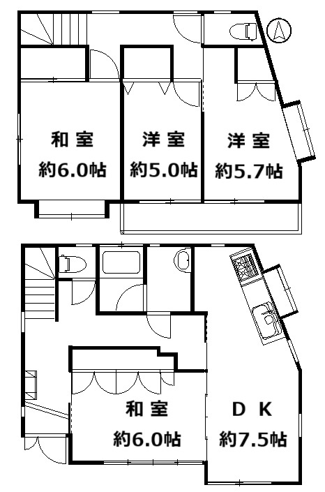 武蔵村山市三ツ木5丁目 中古戸建の間取り