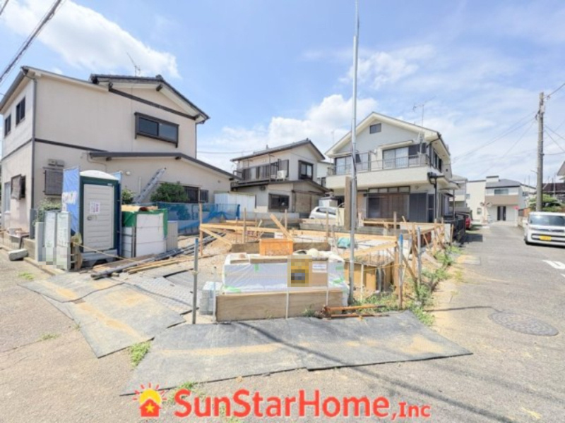 【サンスターホーム】瑞穂町むさし野2丁目　新築1邸の前面道路含む現地写真