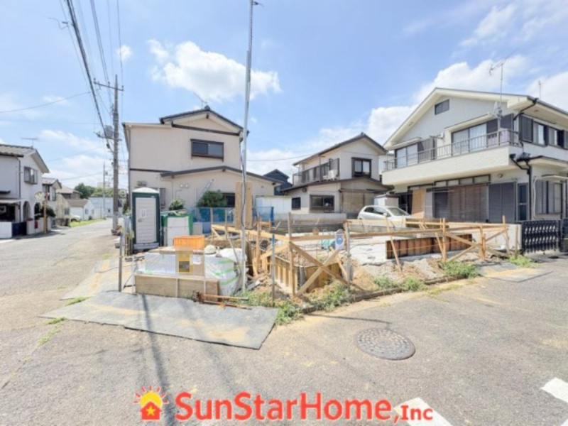 【サンスターホーム】瑞穂町むさし野2丁目　新築1邸の前面道路含む現地写真