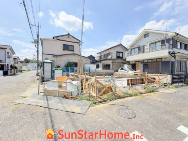 【サンスターホーム】瑞穂町むさし野2丁目　新築1邸の前面道路含む現地写真