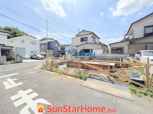 【サンスターホーム】瑞穂町むさし野2丁目　新築1邸の前面道路含む現地写真