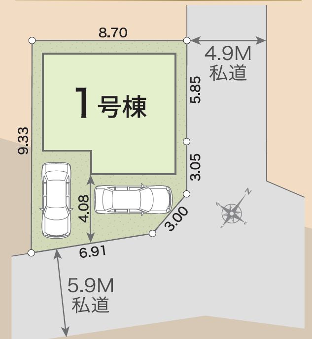 【サンスターホーム】瑞穂町むさし野2丁目　新築1邸の区画図