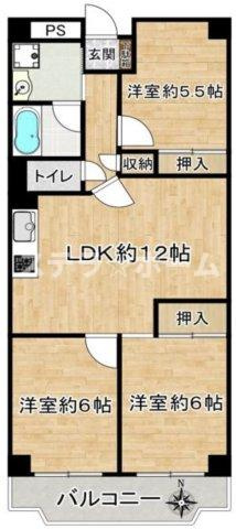 日興千里台スカイタウンB棟の間取り|3LDK