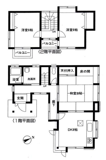 東金市大沼田　中古戸建の間取り