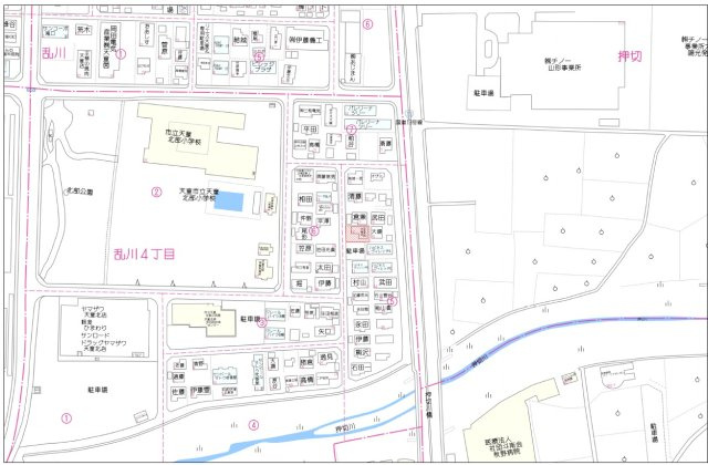 天童市乱川４丁目【売地】の地図|案内図