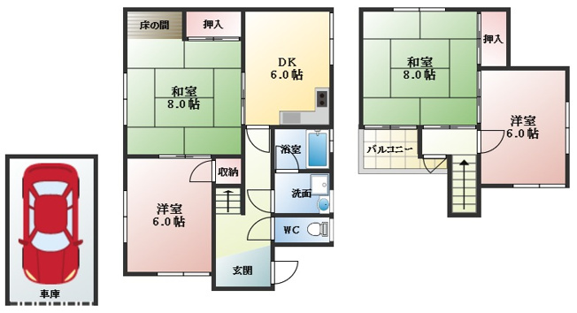 【間取り】 | 高井田貸家