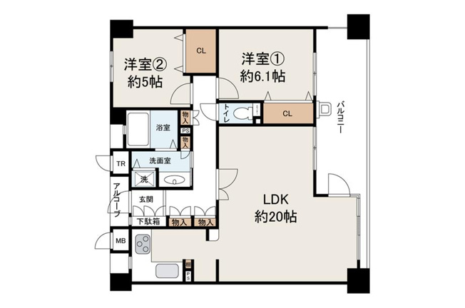 【間取り】 | リビオ白鷺デュオⅡ番館（金岡南小学校）