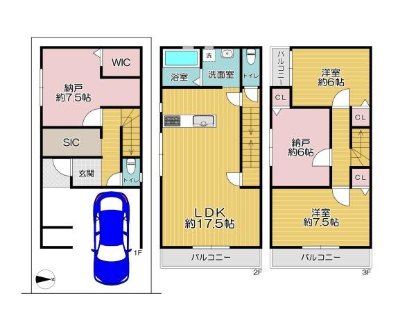 【間取り】 | 大阪市鶴見区中茶屋1丁目　新築戸建