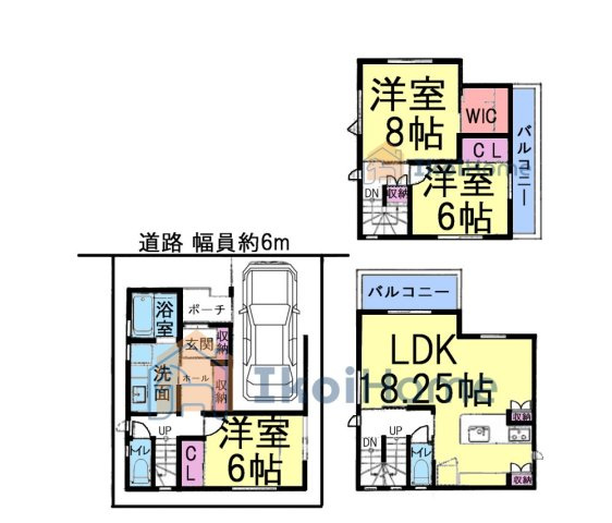 明石市野々上1丁目　新築戸建の間取り|【ホームページに現地動画掲載中】●年中無休：当日予約可●2階LDKでプライバシー確保♪対面キッチン♪