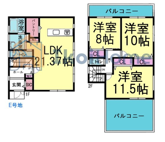 明石市西朝霧丘　新築戸建　E棟の間取り|【ホームページに現地動画掲載中】●年中無休：当日予約可●この物件のイチオシはお庭です！
