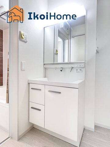 明石市東野町1期2号棟　新築戸建の洗面所|【ホームページに現地動画掲載中】●年中無休：当日予約可●洗濯機を置く洗濯パンがついていません。