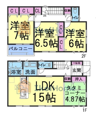 明石市第12大久保町山手台2丁目　2号棟　新築戸建の間取り|【ホームページに現地動画掲載中】●年中無休：当日予約可●陽当り良好の南向きバルコニー完備の4LDK！