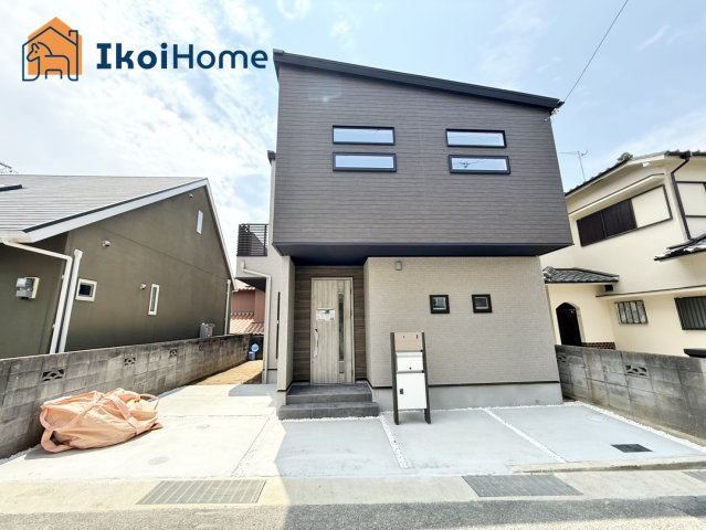 明石市大久保町西島第１　新築戸建の外観|内部完成！駐車2台可能！西江井ヶ島駅徒歩11分！内外装オシャレな物件でかなり人気があります！