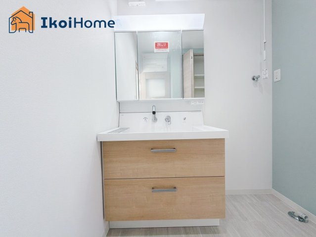 明石市東朝霧丘　4号棟　新築戸建の洗面所|【ホームページに現地動画掲載中】●年中無休：当日予約可●洗濯パン未設置。約5000〜15000円で可