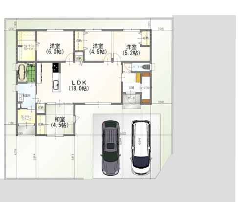 【区画図】 | 三股町樺山　2,590万 4LDK