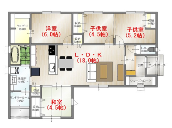 【間取り】 | 三股町樺山　2,590万 4LDK