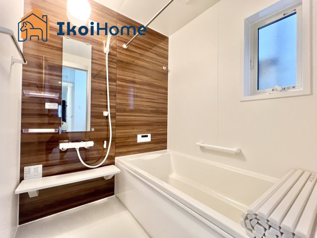 明石市中朝霧丘　新築一戸建の浴室|【ホームページに現地動画掲載中】●年中無休：当日予約可●1坪タイプの広々したユニットバスになります