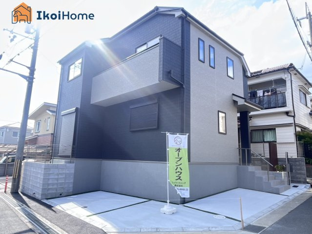 明石市魚住町長坂寺　新築戸建の外観|【ホームページに現地動画掲載中】●年中無休：当日予約可●魚住駅徒歩14分！2台駐車可！開放的な角地♪