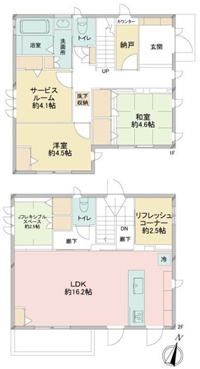 平塚市御殿1丁目　中古戸建の間取り