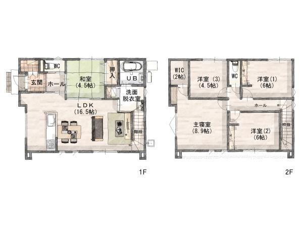 横尾　新築の間取り|※図面と現況が異なる場合は現況を優先させていただきます。